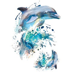Applikation zum Aufbügeln mit Delfinen
