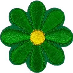 Gänseblümchen-Emblem-Aufnäher zum Aufbügeln, grün