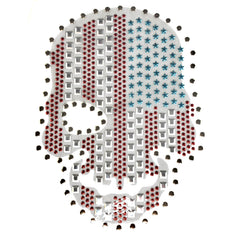 Totenkopf-Aufnäher zum Aufbügeln in Metalloptik