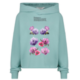 Anemoon Bloem Full Color Strijk Applicatie op een blauwe sweater