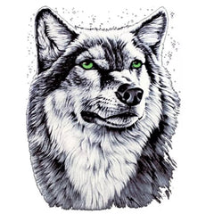 Wolf mit grünen Augen zum Aufbügeln