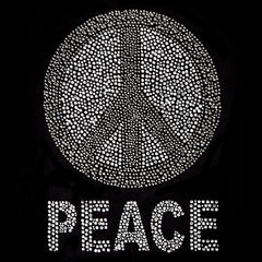 Peace-Zeichen-Text zum Aufbügeln mit Strasssteinen