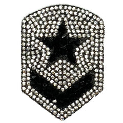 Militärischer Rang-Strass-Strass-Emblem zum Aufbügeln