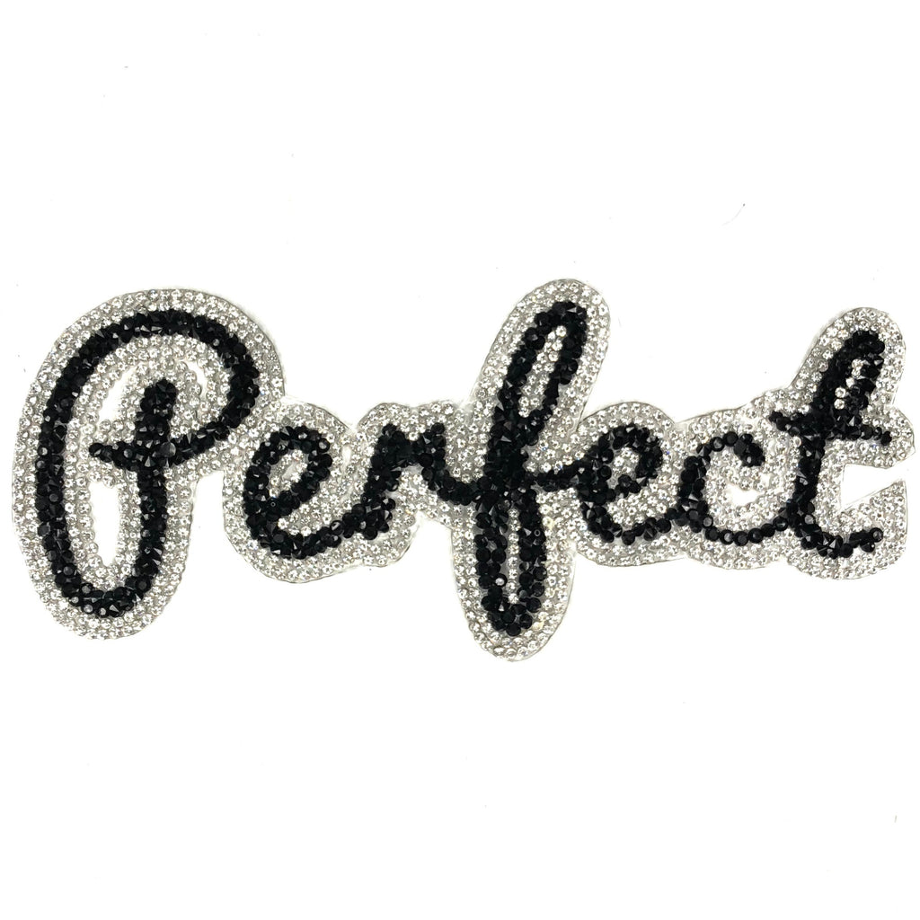 Strass Rhinestone Perfect Tekst XL Strijk Embleem Patch