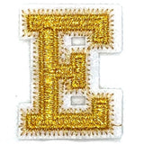 Alphabet-Buchstabe-Emblem-Aufnäher zum Aufbügeln, goldweiß