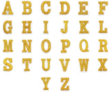 Alphabet-Buchstabe-Emblem-Aufnäher zum Aufbügeln, goldweiß