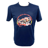 Formule 1 Grand Prix No 1 Champion Racing Team Strijk Applicatie op een donker blauw T-Shirt