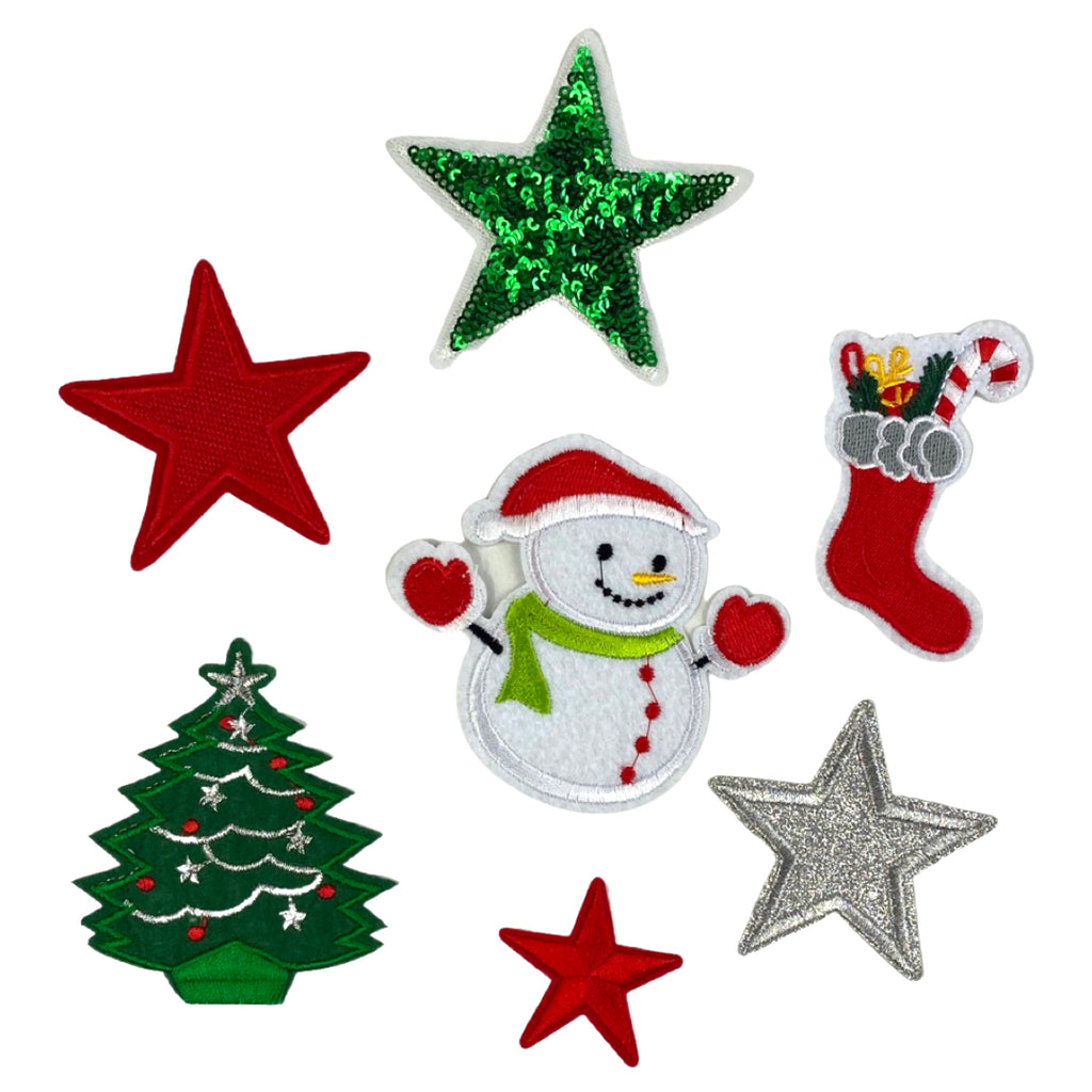 Kerst Strijk Embleem Patch Set