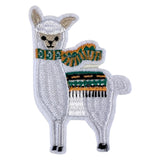 Peru Lama Strijk Embleem Patch Wit