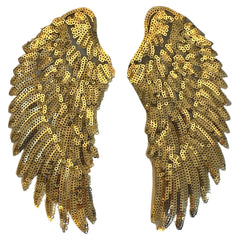 Wing Paillette L Aufnäher-Set zum Aufbügeln in Gold