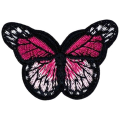 Schmetterlings-Emblem-Applikations-Patch zum Aufbügeln, weiß, rosa