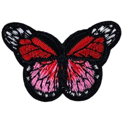 Schmetterlings-Emblem-Applikations-Patch zum Aufbügeln, Rot, Rosa
