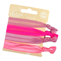 Haargummi im Ibiza-Stil, rosa Spitze
