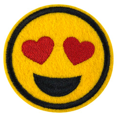 Emoji Smiley Love It Eyes Emblem-Aufnäher zum Aufbügeln