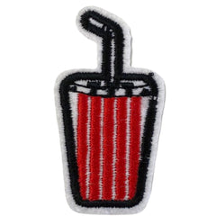 Milchshake-Cup-Strohhalm-Emblem-Aufnäher zum Aufbügeln