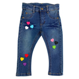 Hartje Strijk Embleem Patch Applicatie Blauw Small samen met acht andere kleuren van deze patch op een spijkerbroekje