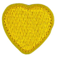 Herz-Emblem-Aufnäher zum Aufbügeln, gelb, mittelgroß