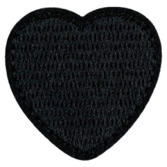 Herz-Herz-Emblem-Aufnäher zum Aufbügeln, schwarz, mittelgroß