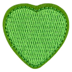 Herz-Emblem-Aufnäher zum Aufbügeln, grün, mittelgroß