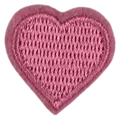 Herz-Logo-Patch zum Aufbügeln, rosa, klein