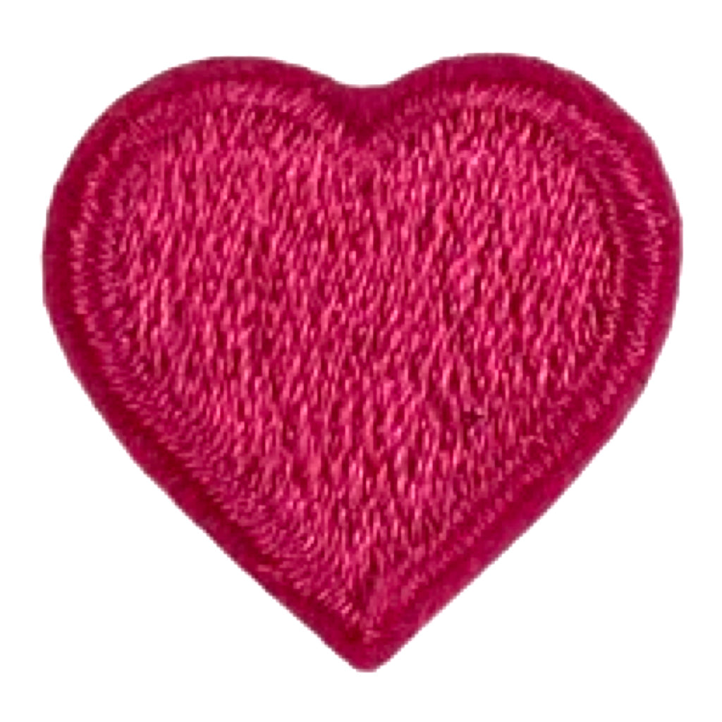 Hartje Strijk Embleem Patch Applicatie Donker Roze Small