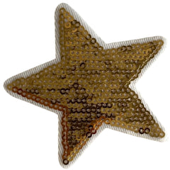 Stern-Sterne-Emblem-Aufnäher zum Aufbügeln, Paillette, goldfarben