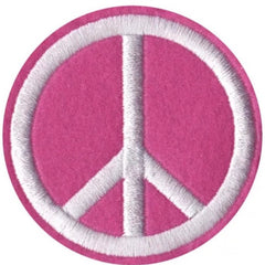 Friedenszeichen-Emblem-Aufnäher zum Aufbügeln in Rosa