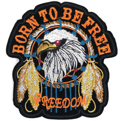 „Born To Be Free Freedom“-Text-Emblem-Aufnäher zum Aufbügeln, klein
