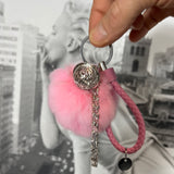 Sleutelhanger Pluche Pom Tas Hanger Roze