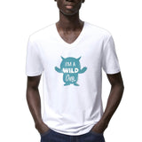 Monster I'm A Wild One Tekst Flock Strijk Applicatie Large op een wit t-shirt