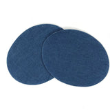 Set van twee Elleboog Knie Strijk Stukken Lappen Patches Jeans Blauw