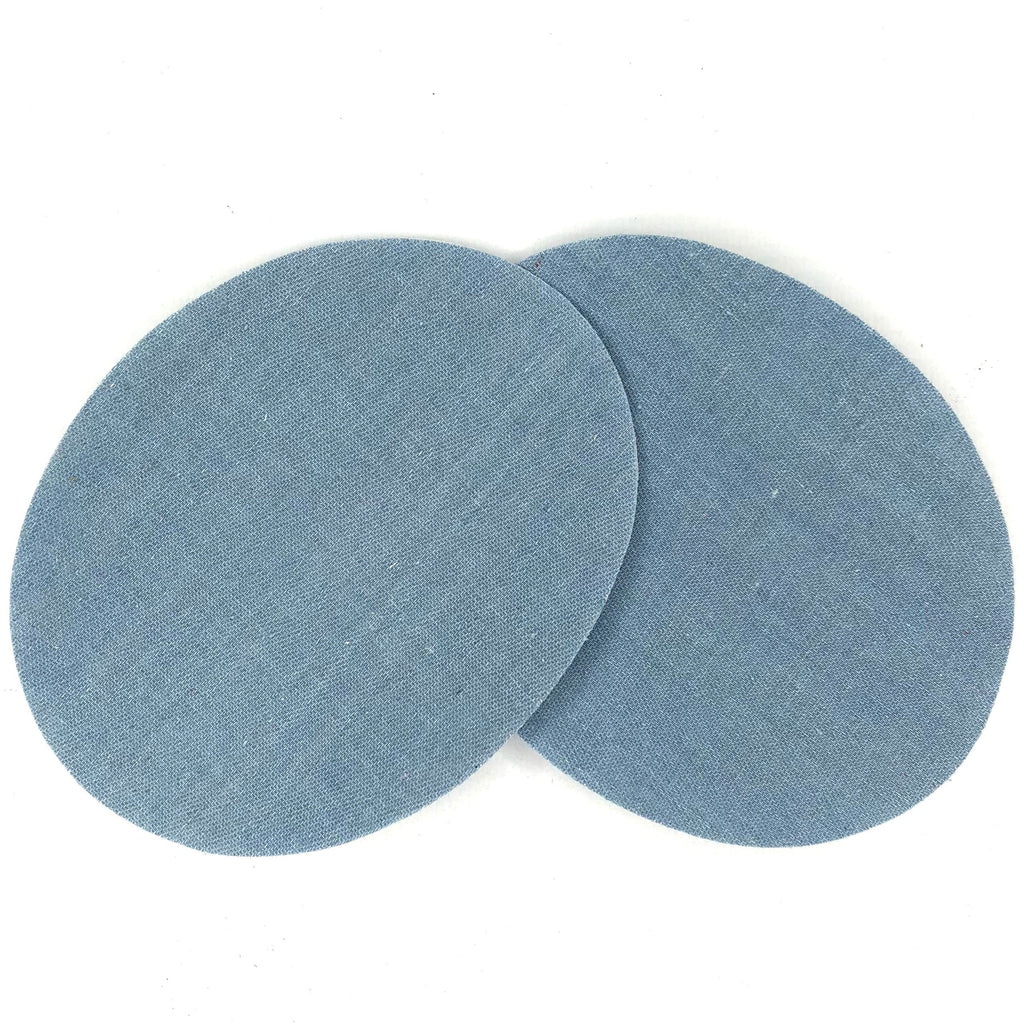 Set van twee Elleboog Knie Strijk Stukken Lappen Patches Jeans Licht Blauw