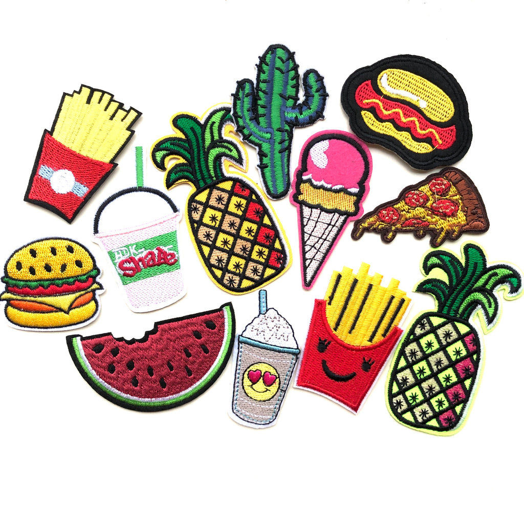 Fastfood Strijk Patch Set met 12 strijk patches