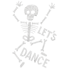 Skelett Skelett Let's Dance Text Strass Applikation
