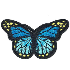 Schmetterling Hellblau Schwarz Emblem Aufnäher zum Aufbügeln