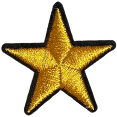 Star Stars Militärstern-Emblem-Aufnäher zum Aufbügeln in Gold