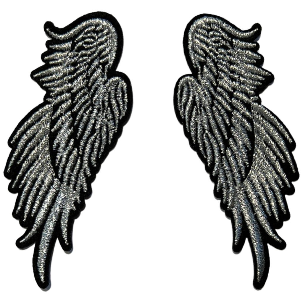 Vleugel Vleugels Wings Strijk Embleem Patch Set Zilver