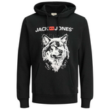 Wolf Glow In The Dark Strijk Applicatie op een zwarte hoodie