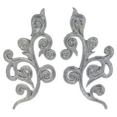 Venezianische Spitze, Cosplay, Pailletten, zum Aufbügeln, Aufnäher, Set, Silber