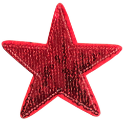 Stern-Emblem-Aufnäher zum Aufbügeln, Paillette, Rot