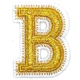 Alphabet-Buchstabe-Emblem-Aufnäher zum Aufbügeln, goldweiß