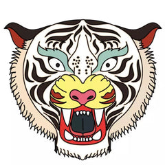 Tiger White Tigers Chinesische Neujahrs-Bügelanwendung