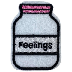 „Medicine Jar Feelings“-Text-Emblem-Aufnäher zum Aufbügeln