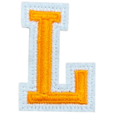 Alfabet Letter L Strijk Embleem Patch Oranje Wit