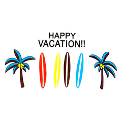 Happy Vacation Text-Bügelanwendung