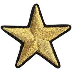 Stern-Sternchen-Emblem-Aufnäher zum Aufbügeln in Gold