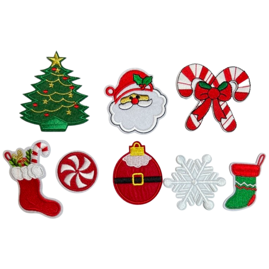 Kerst Santa Is Coming To Town Strijk Embleem Patch Set