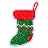 Kerst Kerstsok Strijk Embleem Patch Groen Rood