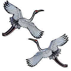 Kranich-XL-Emblem-Patch-Set zum Aufbügeln L+R