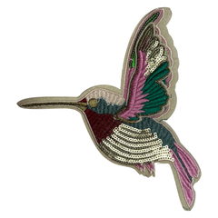 Kolibri-Pailletten-Aufnäher zum Aufbügeln rechts